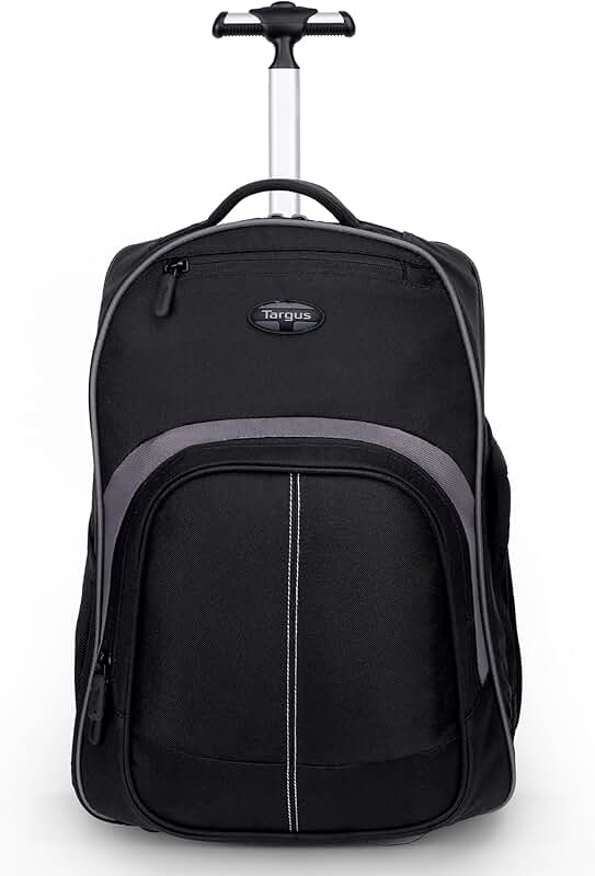 16-Inch Compact Rolling Backpack with Laptop Sleeve