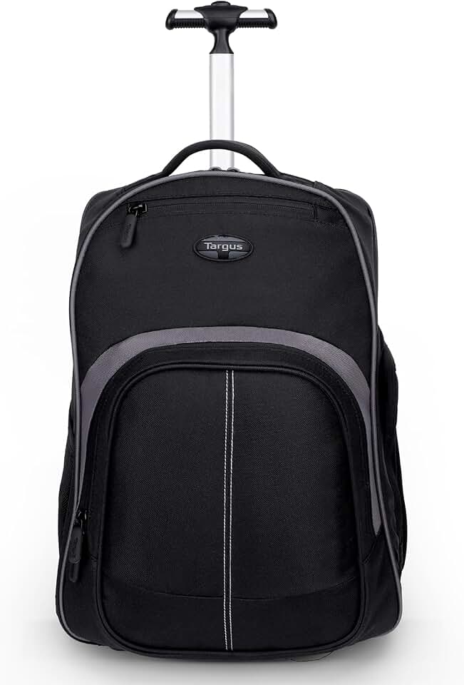 16-Inch Compact Rolling Backpack with Laptop Sleeve