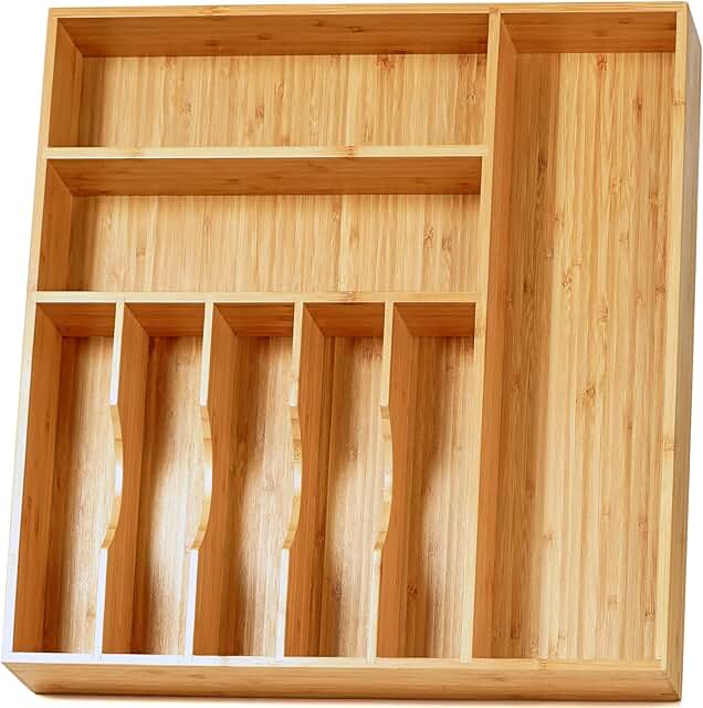Large Kitchen Drawer Organizer for Silverware and Utensils