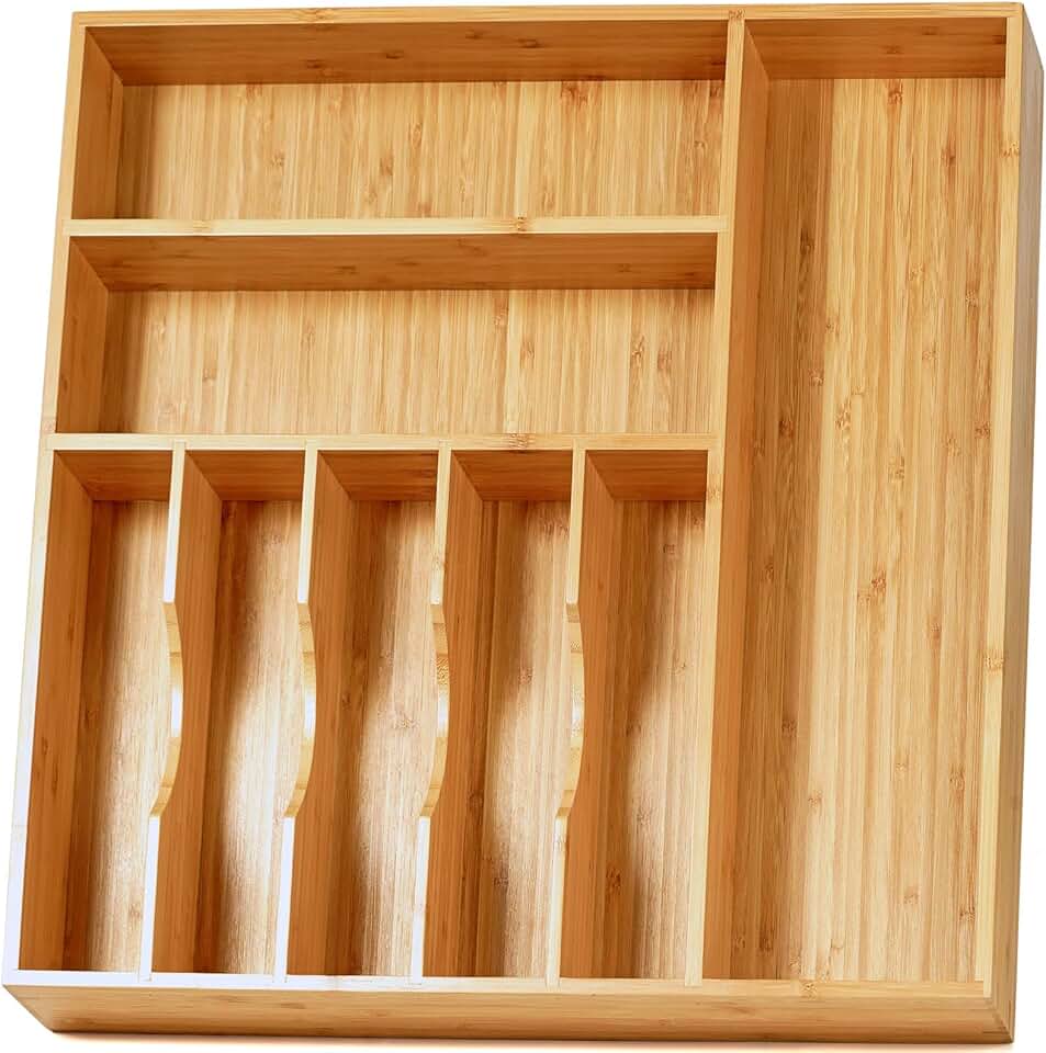 Large Kitchen Drawer Organizer for Silverware and Utensils