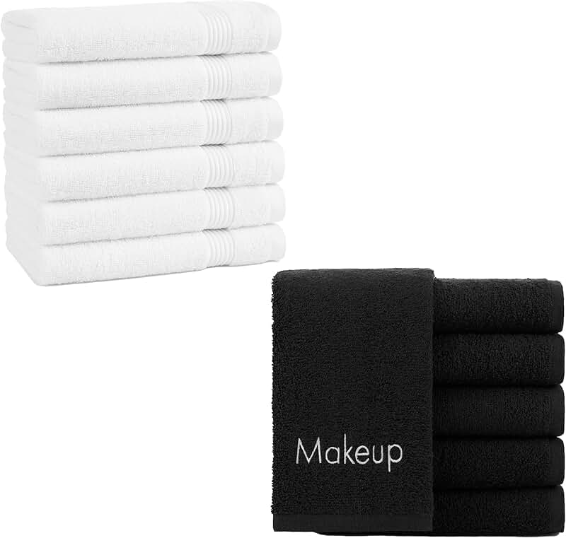 Makeup Remover Wash Cloths and Cotton Hand Towels
