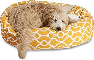 40-Inch Citrus Yellow Sherpa Bagel Pet Bed