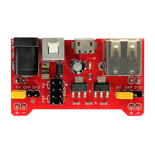 Breadboard Power Supply Module 3.3V and 5V with Fuse Protection