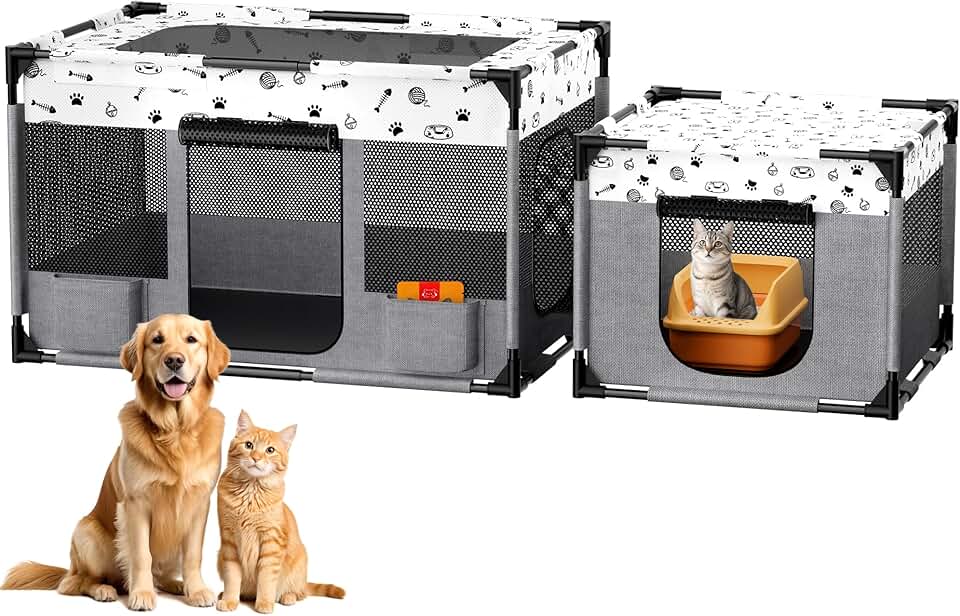 Portable Cat and Dog Playpen for Indoor and Outdoor Use