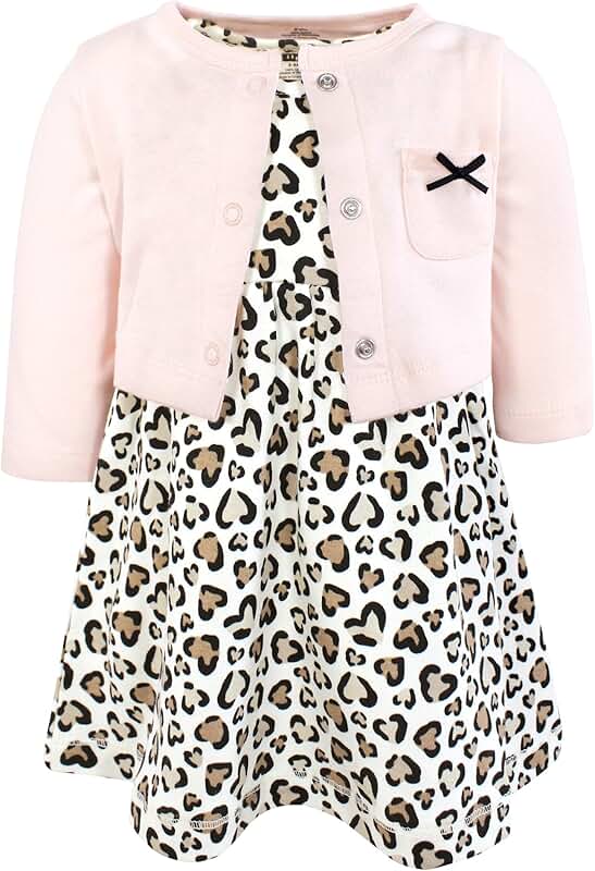 Girls' Cotton Dress and Cardigan Set