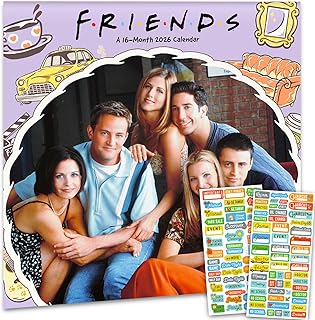 Friends 2026 Wall Calendar with Reminder Stickers