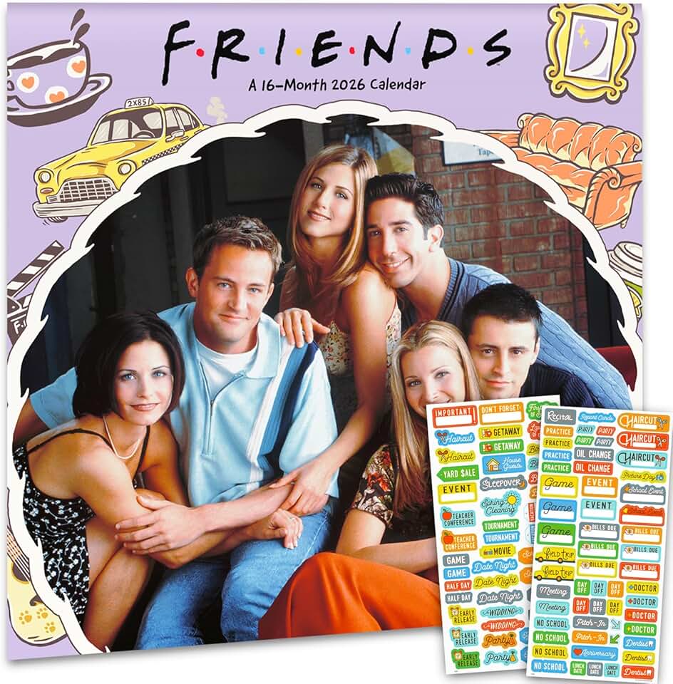 Friends 2026 Wall Calendar with Reminder Stickers