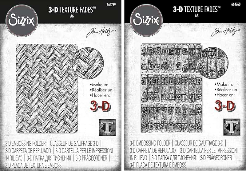 3D Embossing Folders Bundle: Intertwine & Typewriter