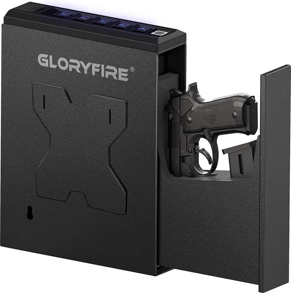 Biometric Gun Safe with Fingerprint and Key Access