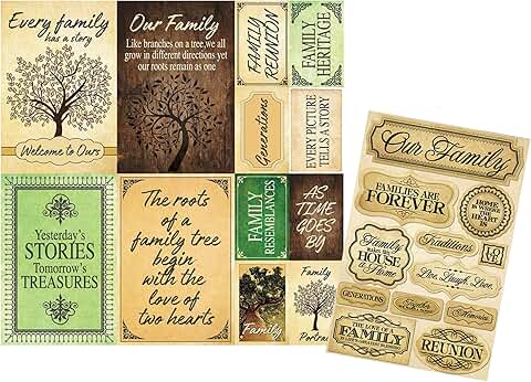 Vintage Family Tree Stickers for Scrapbooking