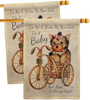 Baby Burlap Dog and Animal Garden Flags, 2 Pack