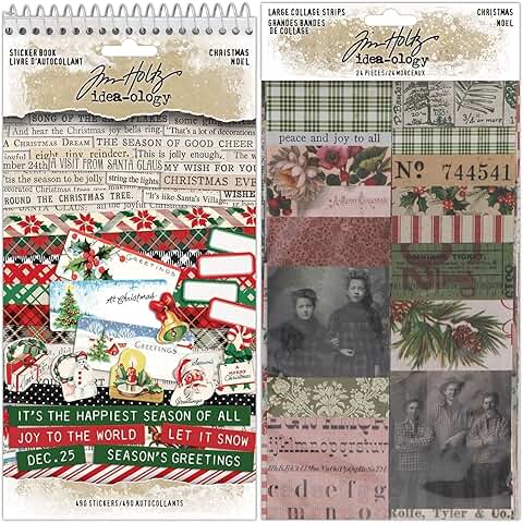 Christmas Sticker Book and Collage Strips Bundle