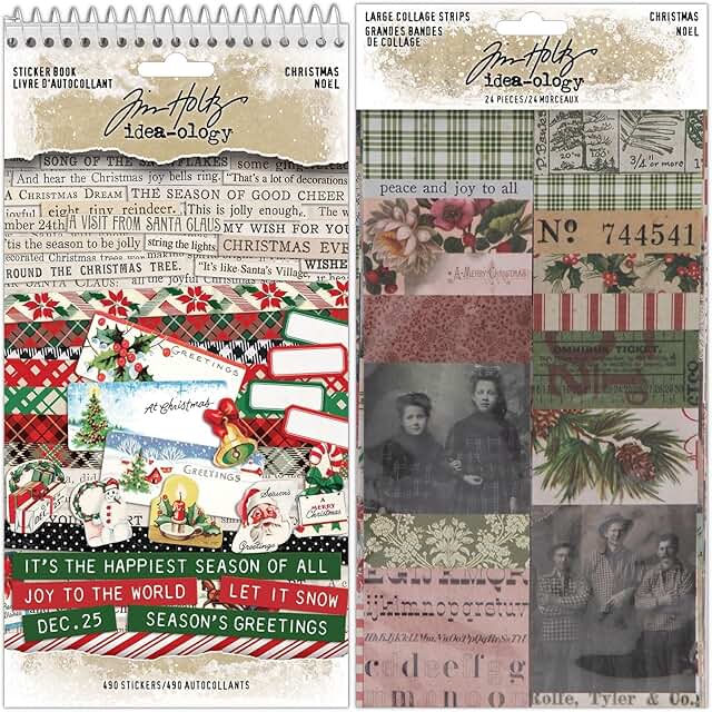 Christmas Sticker Book and Collage Strips Bundle