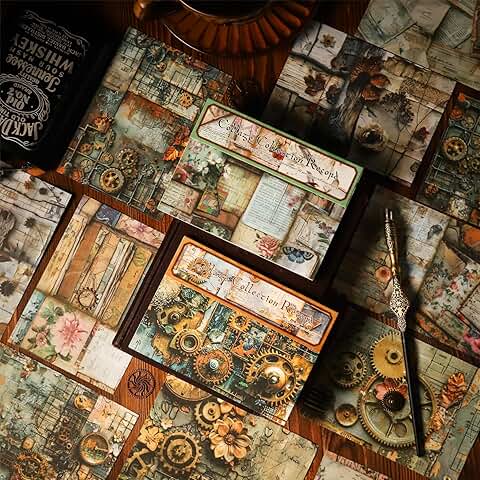 180pcs Vintage Floral Scrapbook Paper for Journaling and Crafts