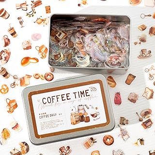 1000 Waterproof Coffee Stickers for Journals and Scrapbooks