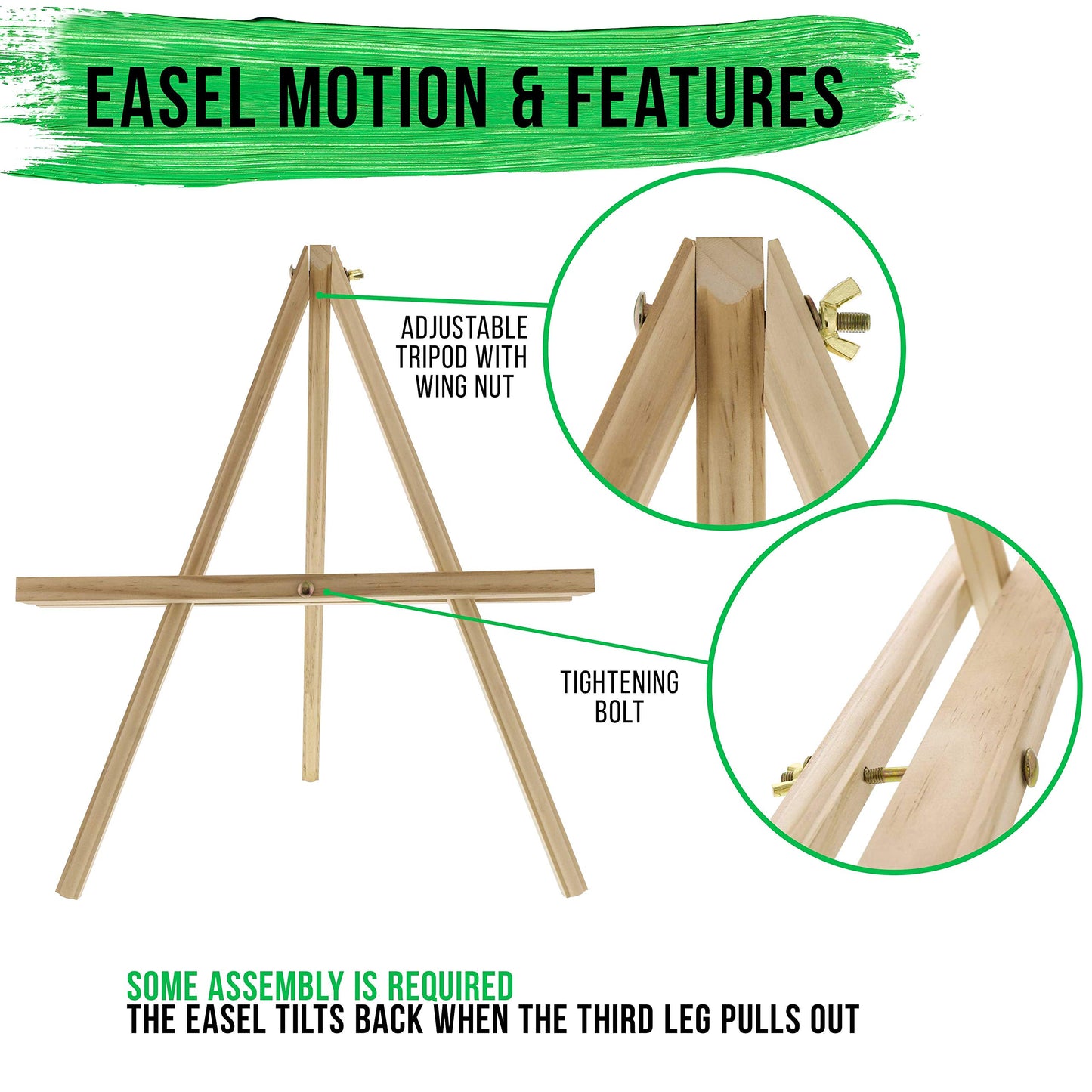 12" Natural Wood Display Easels Pack of 4