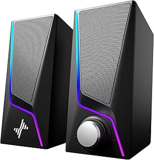 Computer Speakers with Lighting and Bass Boost