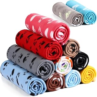 Tegeme 12-Piece Fleece Pet Blanket Set