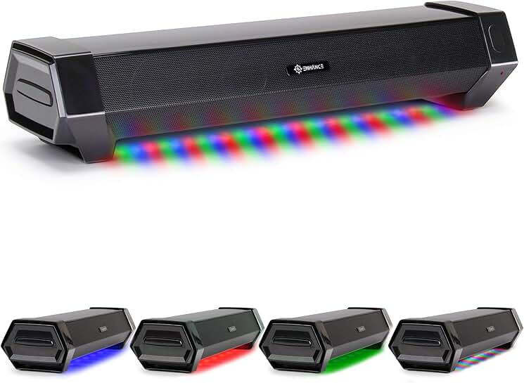 Gaming Sound Bar with LED Lights and 40W Power