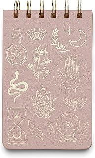 Pink spiral-bound pocket notepad with 80 lined sheets