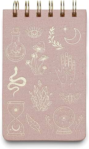 Pink spiral-bound pocket notepad with 80 lined sheets