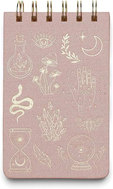 Pink spiral-bound pocket notepad with 80 lined sheets