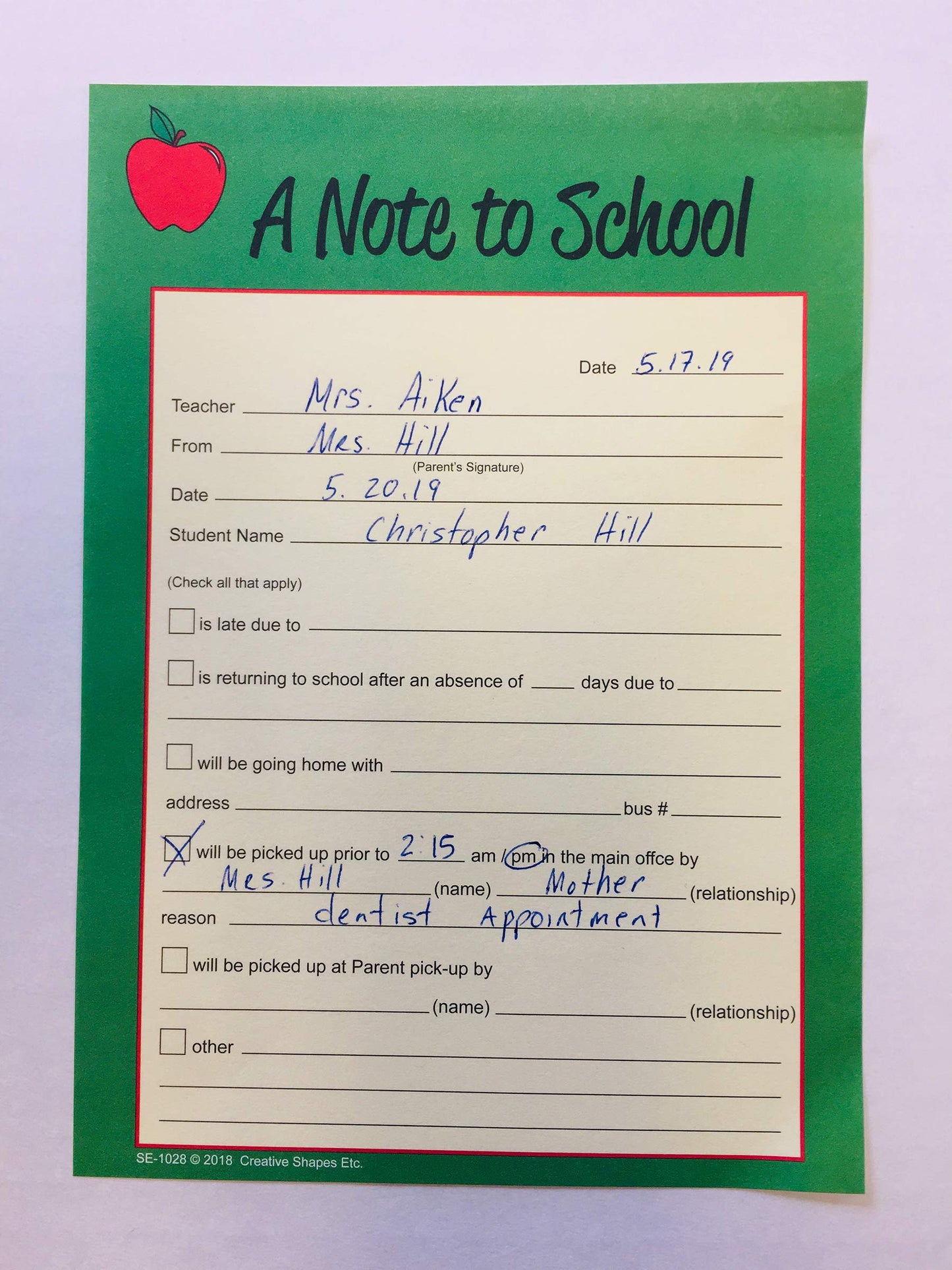 50 Sheets Note for School and Parents