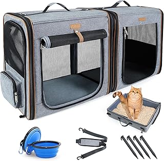 Large 2-in-1 Cat Travel Carrier with Litter Box