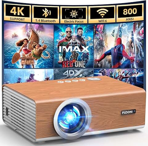 High Brightness 1080P Outdoor Projector with WiFi and Bluetooth