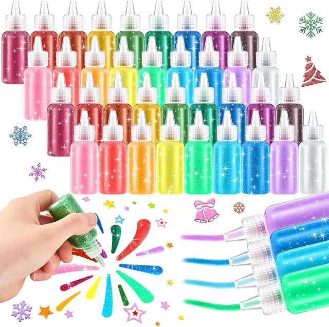 Glitter Glue Set with 18 Colors for Crafts and Art