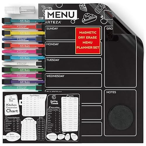 Magnetic Chalkboard Menu Planner Set with Markers