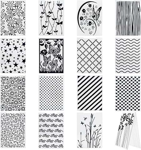 16 Embossing Folders for Card Making and Crafts