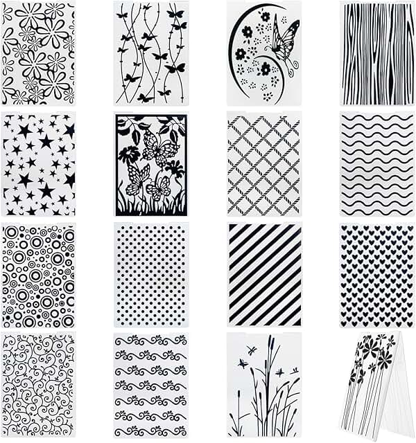 16 Embossing Folders for Card Making and Crafts