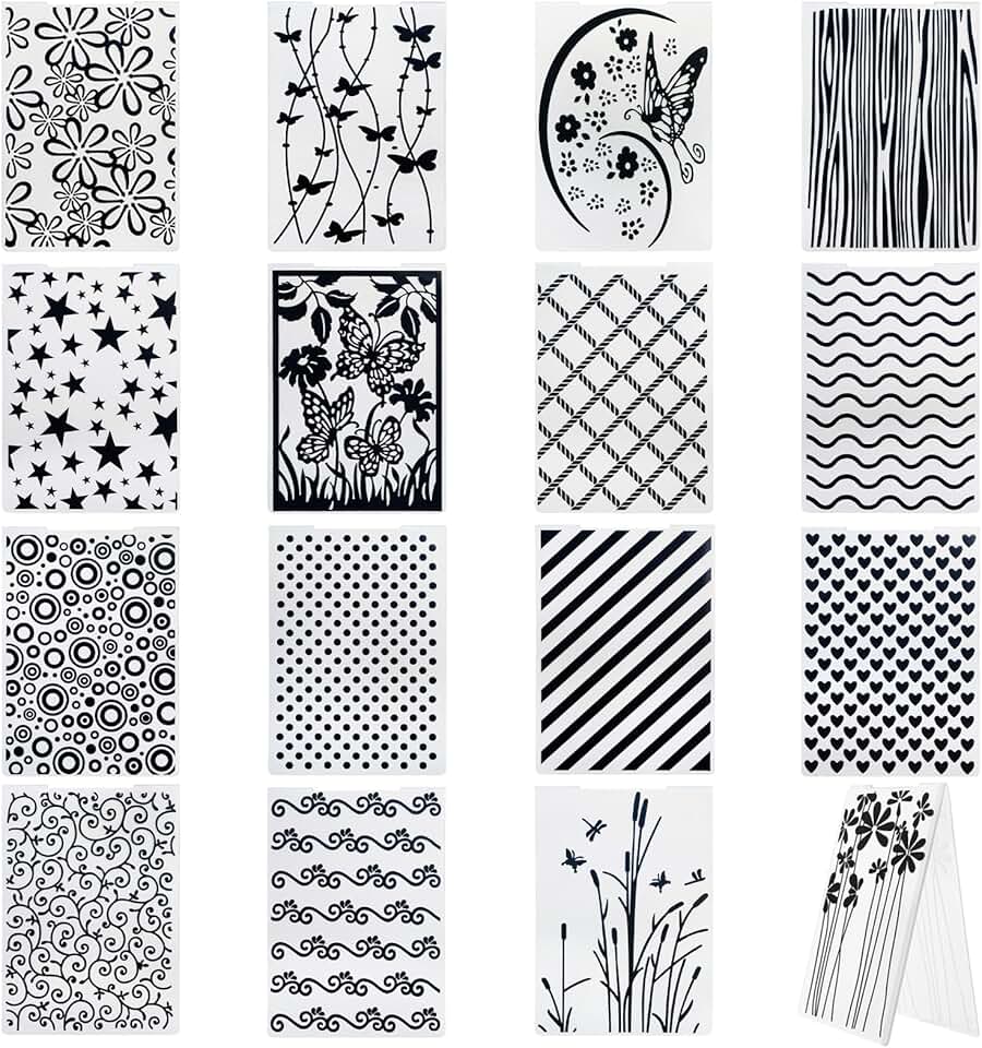 16 Embossing Folders for Card Making and Crafts