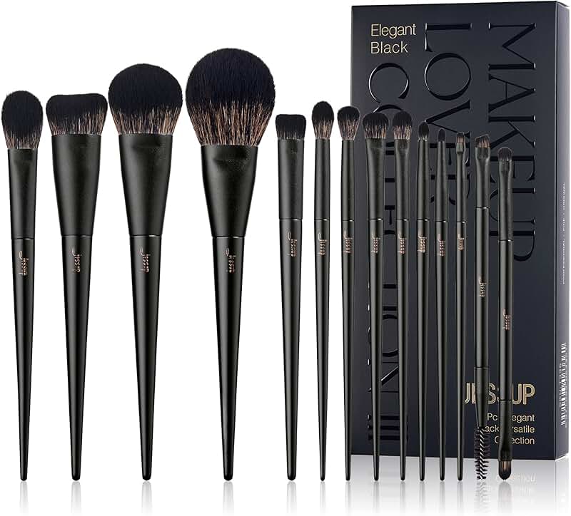 14-Piece Makeup Brush Set for Foundation, Eyeshadow, and Contour