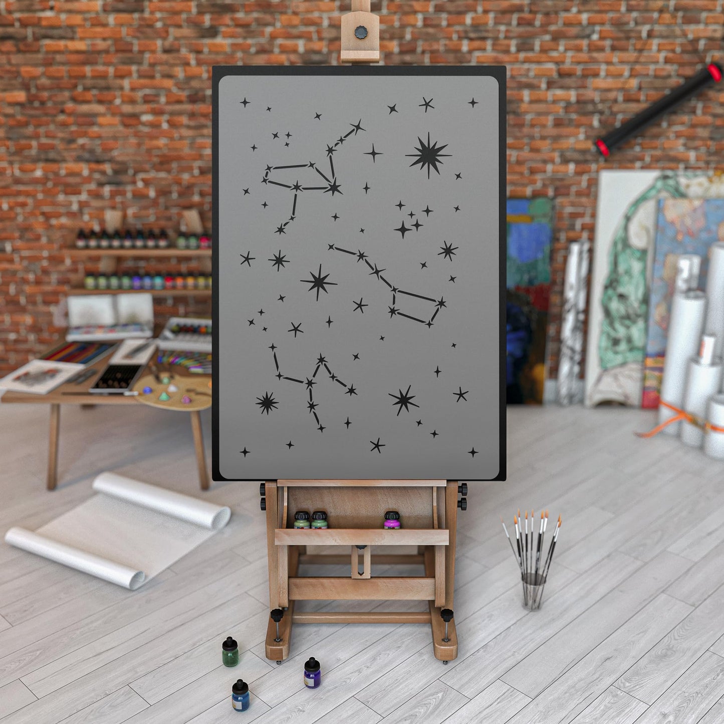 Reusable Plastic Wall Pattern 43x64cm Constellation Night Sky