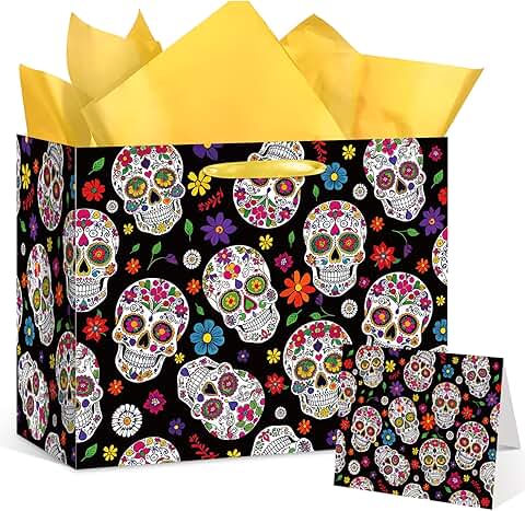 Skeleton Gift Bags for Halloween and Fiesta