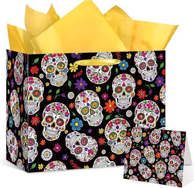 Skeleton Gift Bags for Halloween and Fiesta