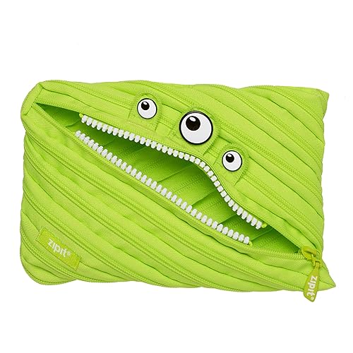 Large Lime Green Monster Pencil Case for Kids