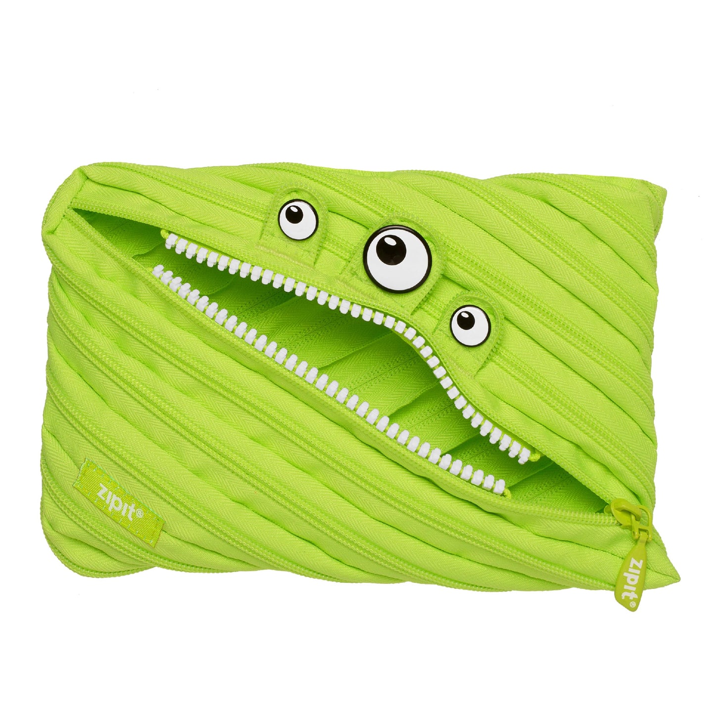 Large Lime Green Monster Pencil Case for Kids