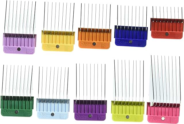 10-Piece Stainless Steel Pet Clipper Guide Comb Kit