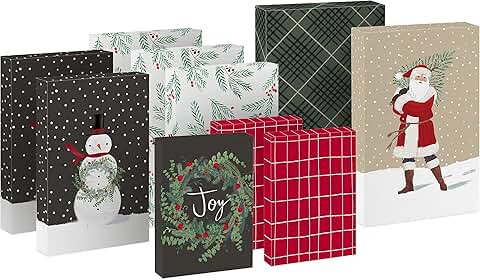Christmas Shirt Boxes with Lids, 10 Pack