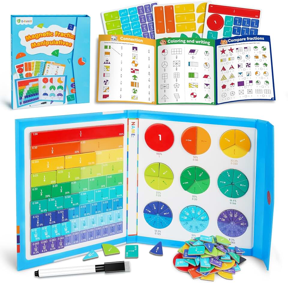 Magnetic Fraction Puzzle and Tiles Set for Kids