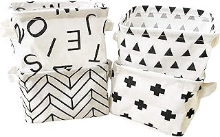 Set of 4 Foldable Geometric Storage Bins for Kids and Desk