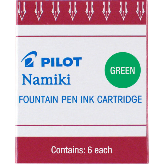 Green fountain pen ink cartridges, 6-pack