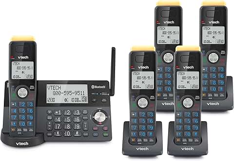 Long Range 5-Handset Cordless Phone with Answering Machine