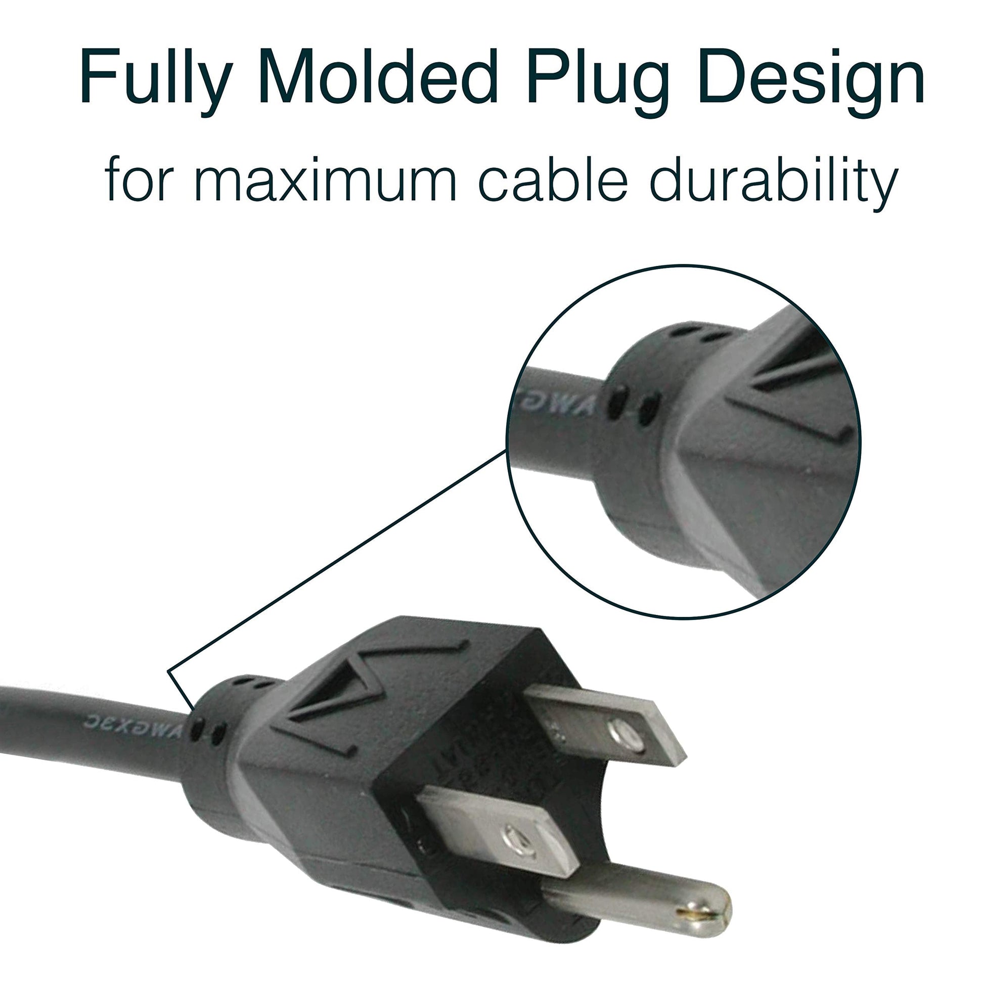 Power Cord, Replacement Power Cable, 3 Pin Connector, For Computers, TVs, Monitors, & More, 18 AWG, Black, 10 Feet (3.04 Meters), Cables to Go 03134