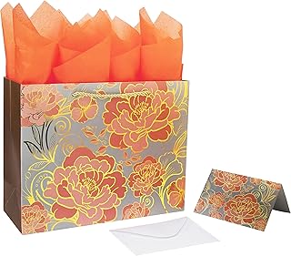Large Rose Gold Gift Bag with Card and Tissue Paper