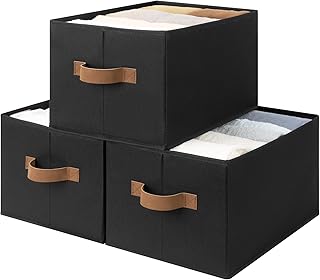 Foldable Fabric Storage Baskets for Shelves, 3-Pack
