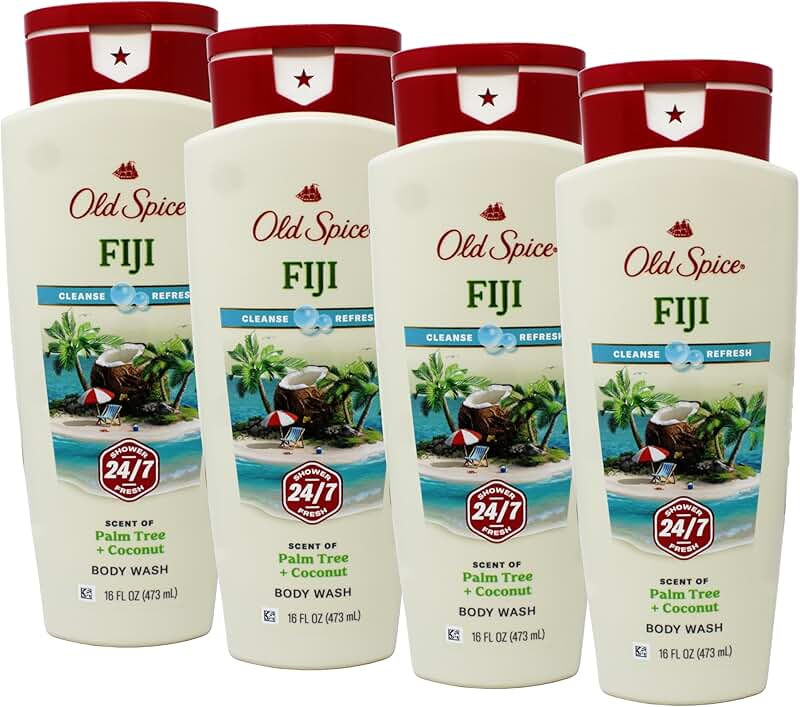 Men's Fiji Scent Body Wash, 16 oz, Pack of 4